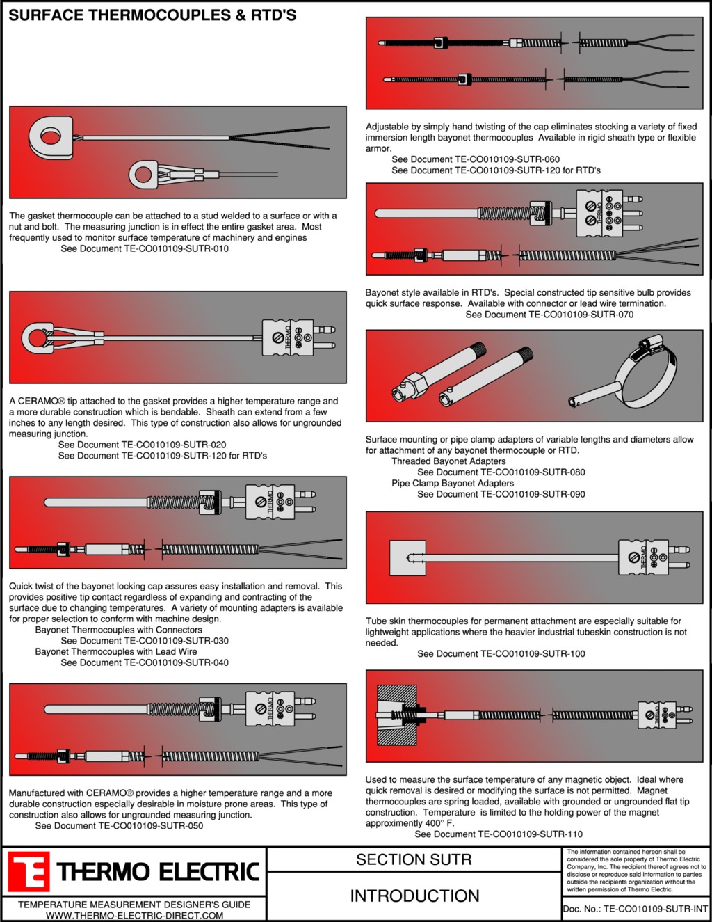 Surface Mounted Thermocouples and RTD's Thermo Electric Company, Inc.