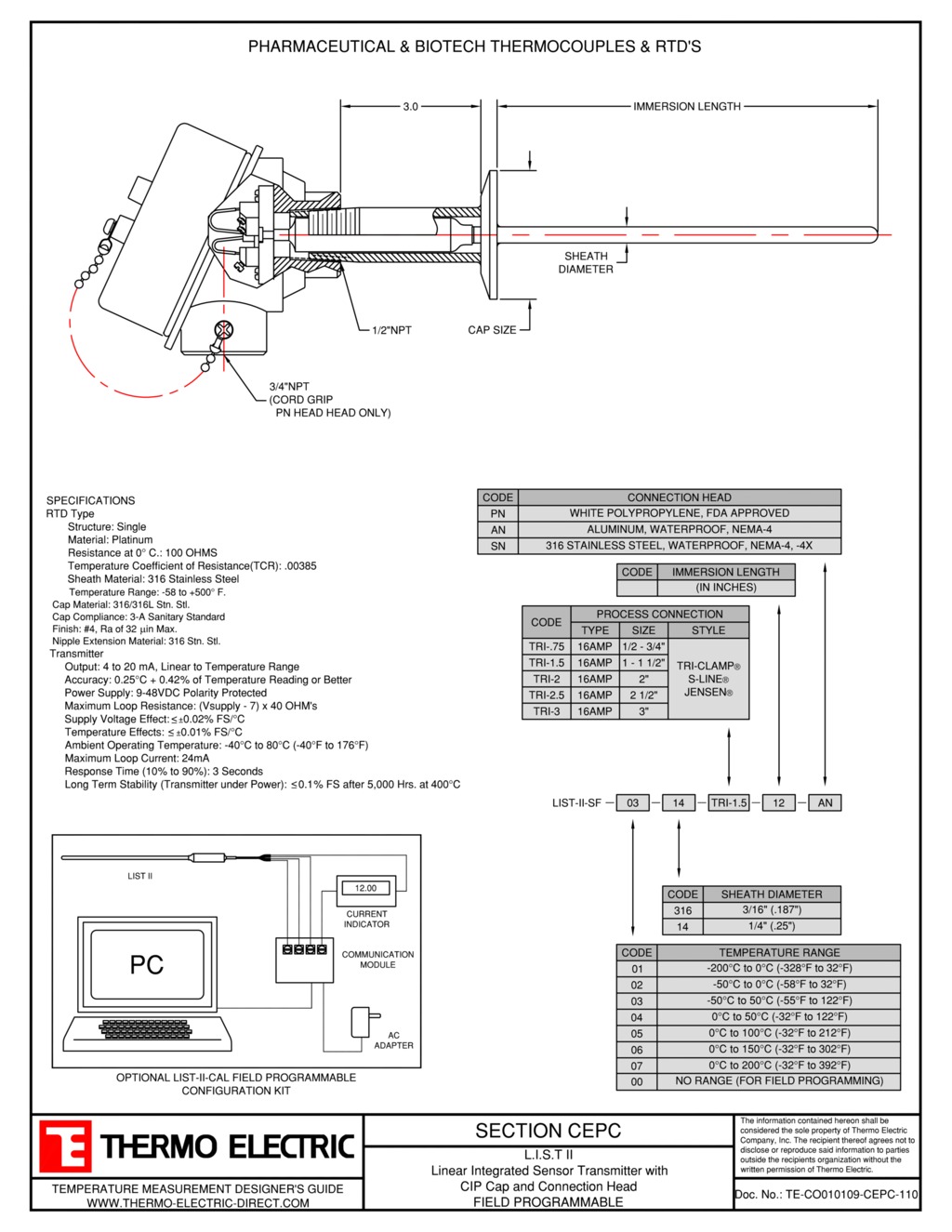 Pharmaceutical & Biotech Thermo Electric Company, Inc.