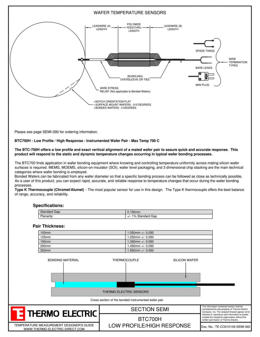 Wafer Temperature Sensors - Thermo Electric Company, Inc.