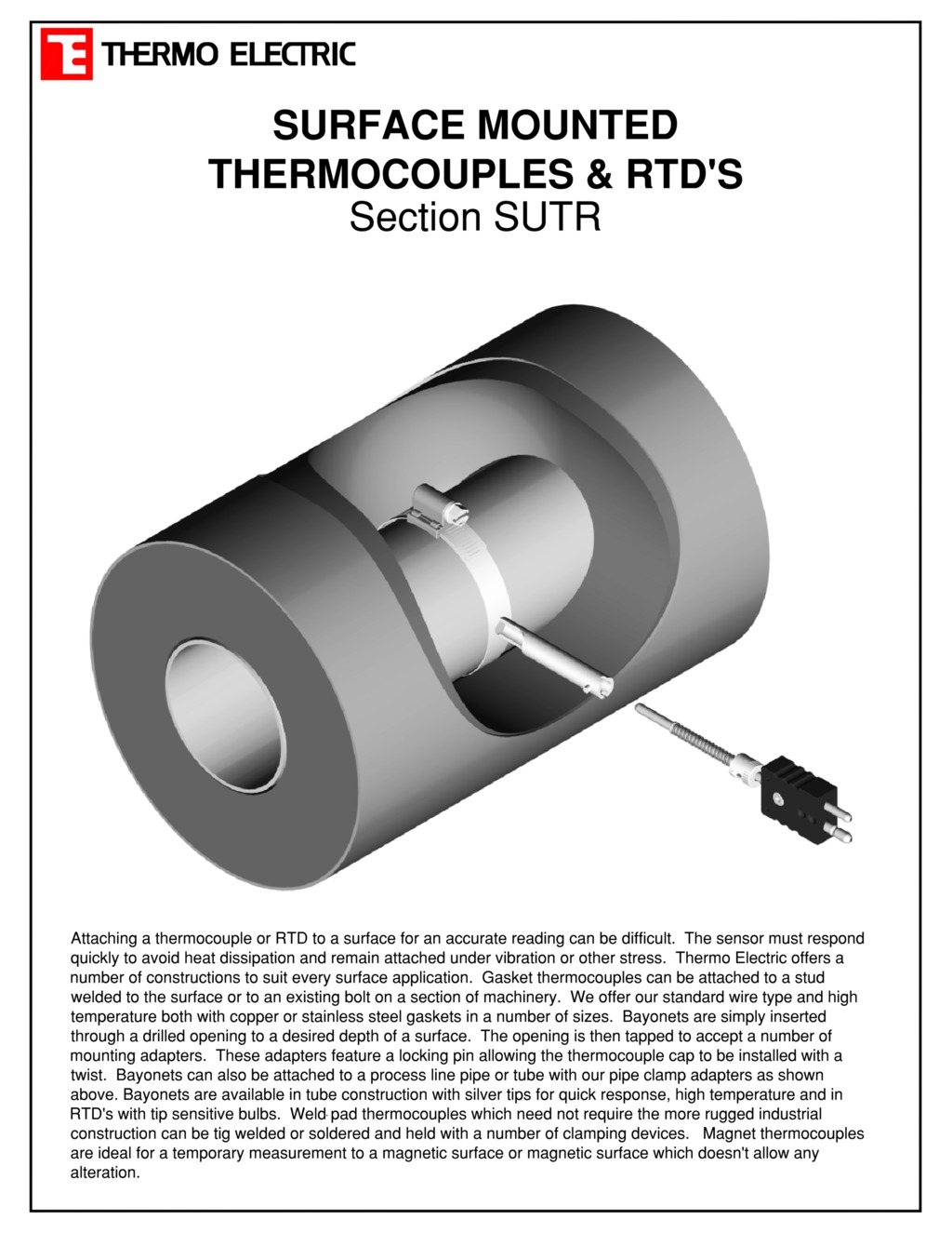 Surface Mounted Thermocouples and RTD's Thermo Electric Company, Inc.